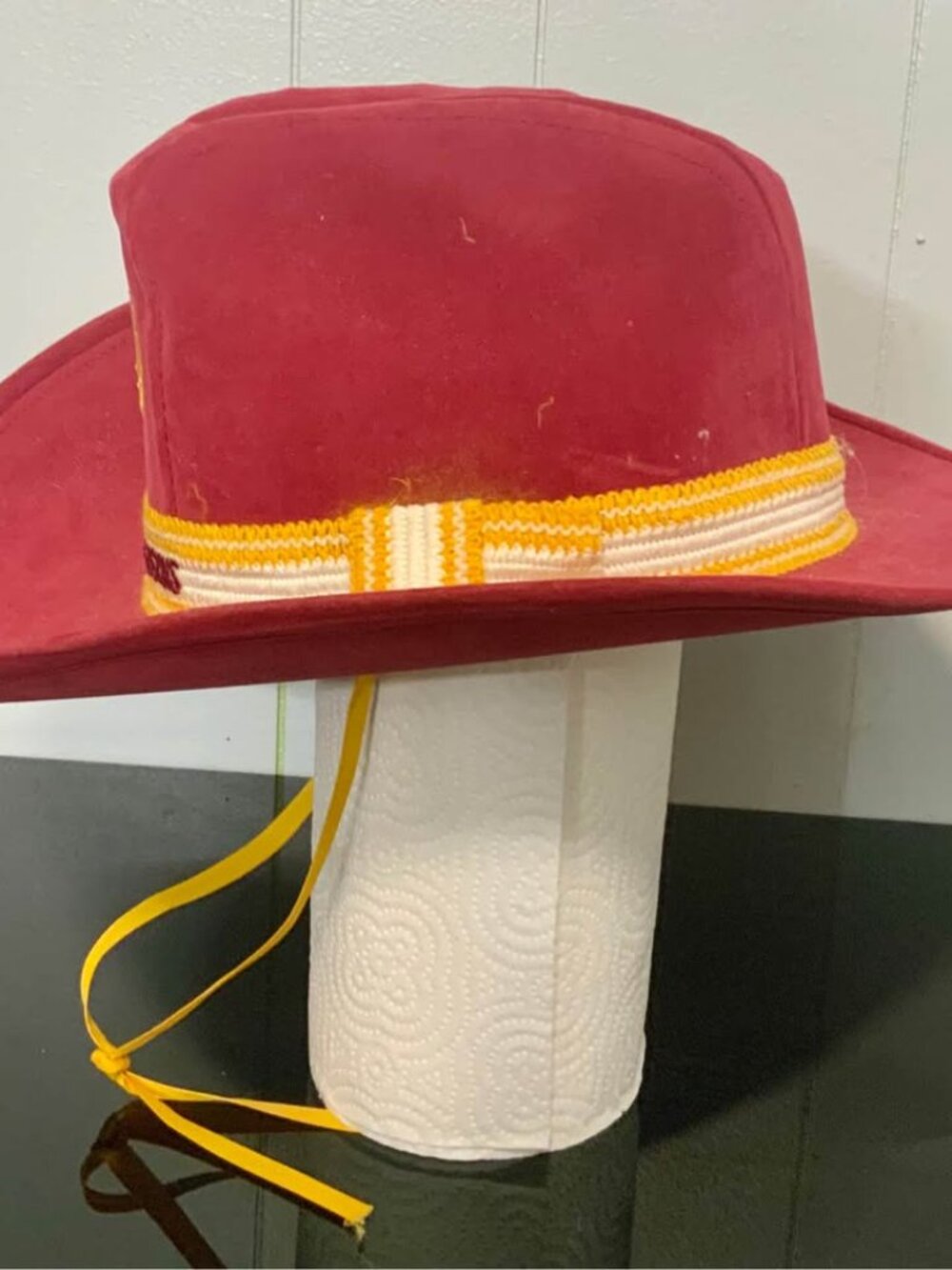 Vintage AJD Western Suede Cowboy Hat Washington Redskins Commanders Rare EUC - Picture 2 of 8